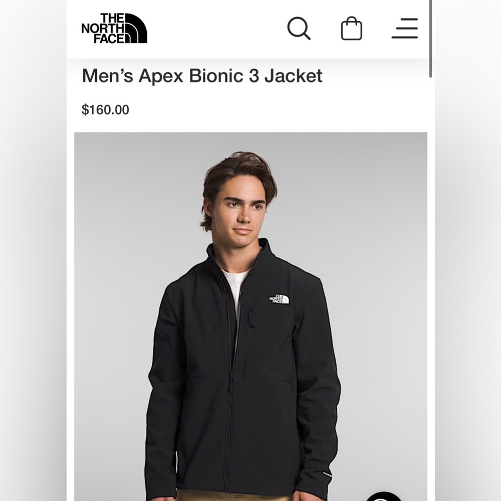 North Face Men's Black Apex Jacket